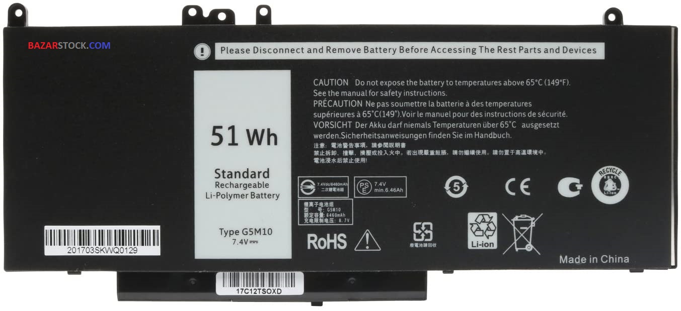 باتری دل  DELL BATTERY E5450 - G5M10 - E5450